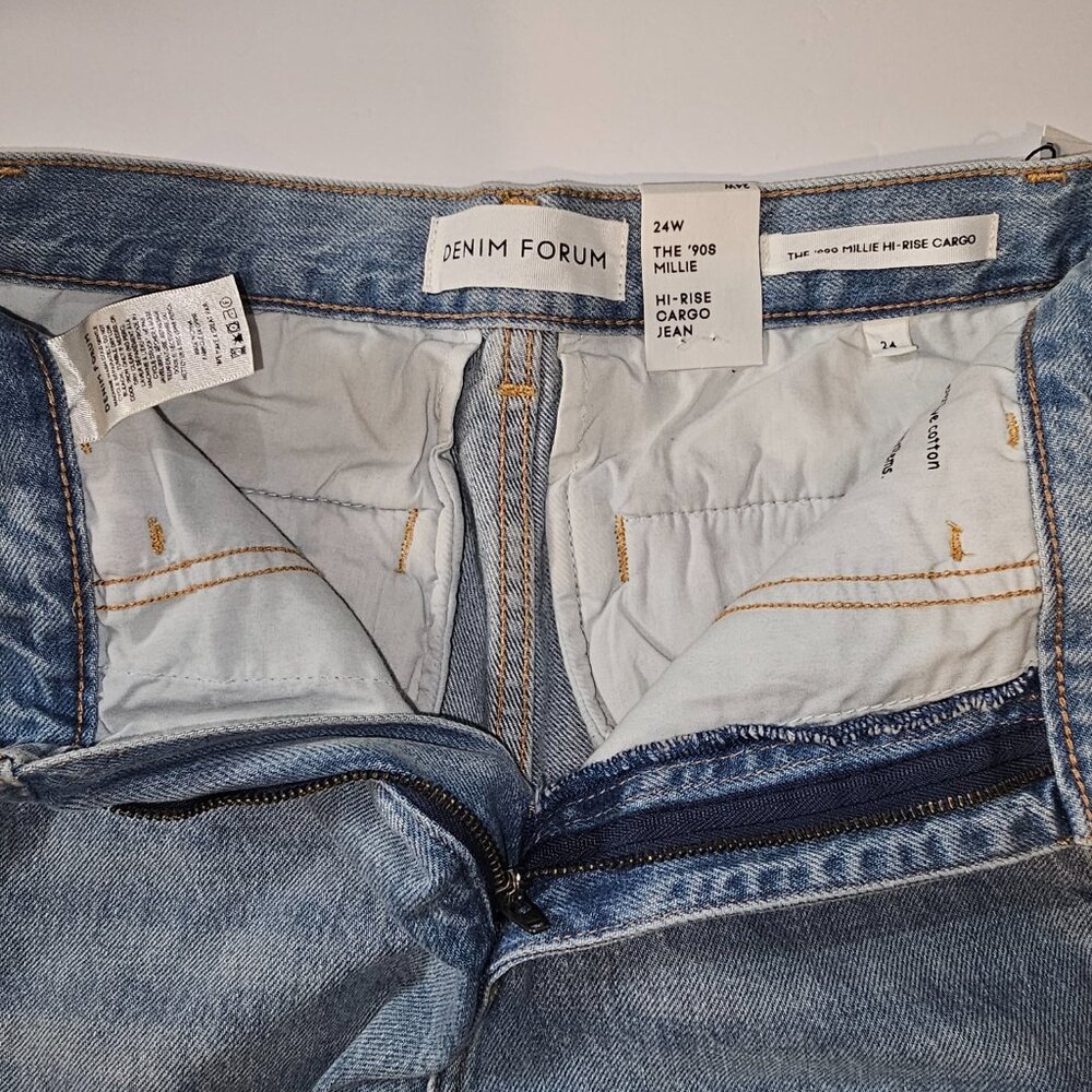 NWT Aritzia DENIM FORUM The 90s Millie Hi-Rise Cargo Jeans Size 24w - Picture 6 of 12